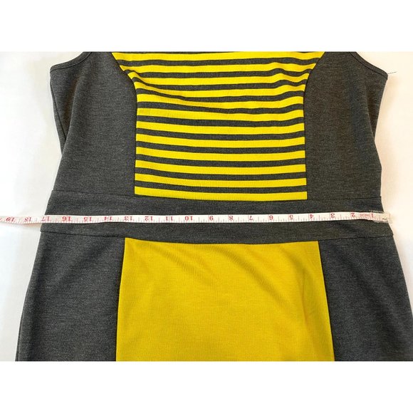 Spense Womens Colorblock Striped Sheath Midi Dress Sleeveless Yellow Black SZ 10 - Picture 6 of 9